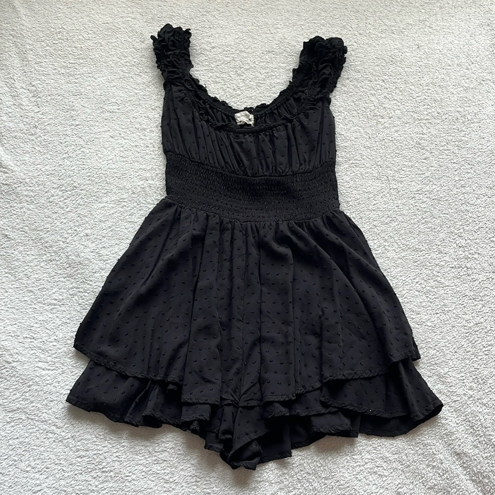 Urban Outfitters Smocked Tiered Ruffle Romper